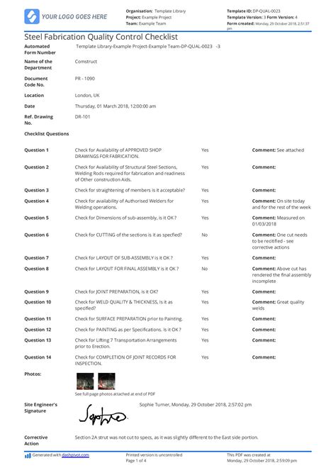 metal fabrication quality control checklist|sheet metal quality inspection pdf.